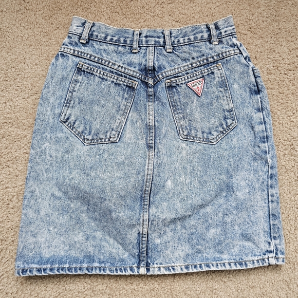 Guess Dresses & Skirts - Vintage 80s Georges Marciano Guess acid wash high rise denim jean mini skirt